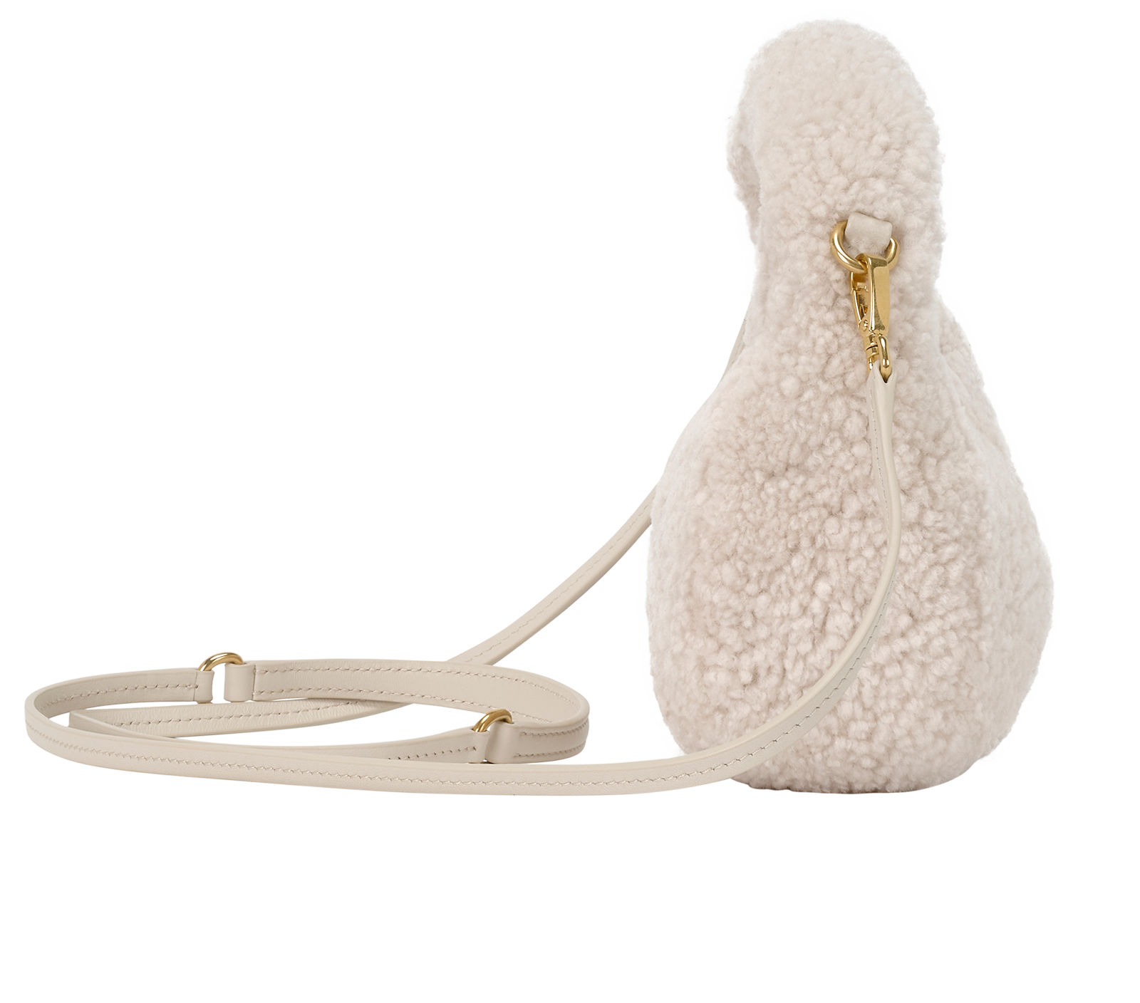 Mini Wander, &pound;950, Handbags, Cream, Shearling, Side view